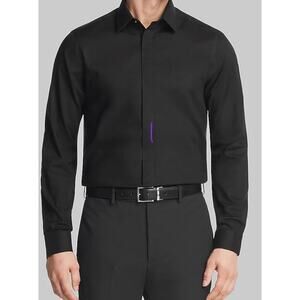 Calvin Klein men's Slim Fit non-iron black long sleeve dress shirt Size 17 1/2